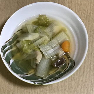 しろ菜とエリンギと人参のピリ辛スープ